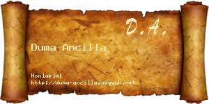Duma Ancilla névjegykártya